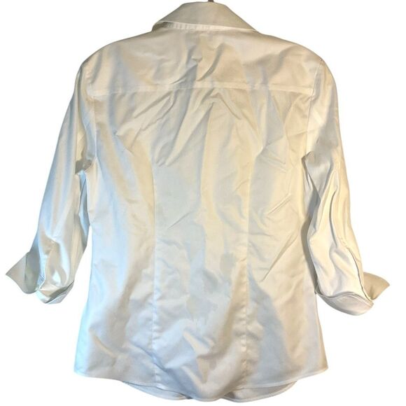 Hinson wu ladies 3/4 button up shirt 2 white classic capsule minimalist - Picture 2 of 9